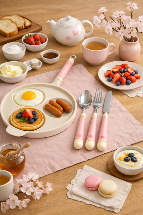 3-piece Sakura Creamy Cutlery Set