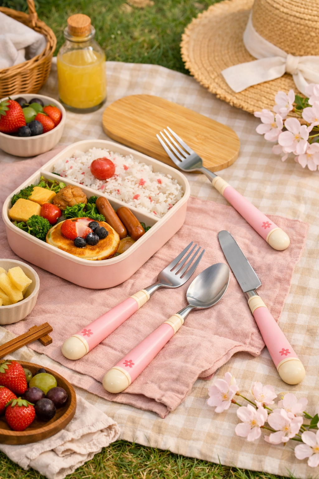 3-piece Sakura Creamy Cutlery Set